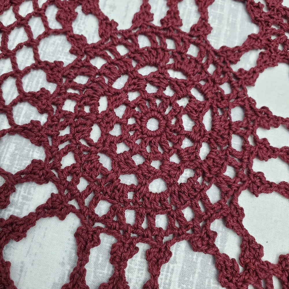 Knit Placemats - 6pc Set Wine Burgandy Maroon